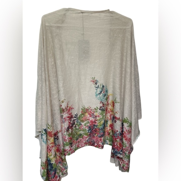Elena Baldi Cream Floral Open Front Kimono Cardigan NWT - Picture 3 of 7